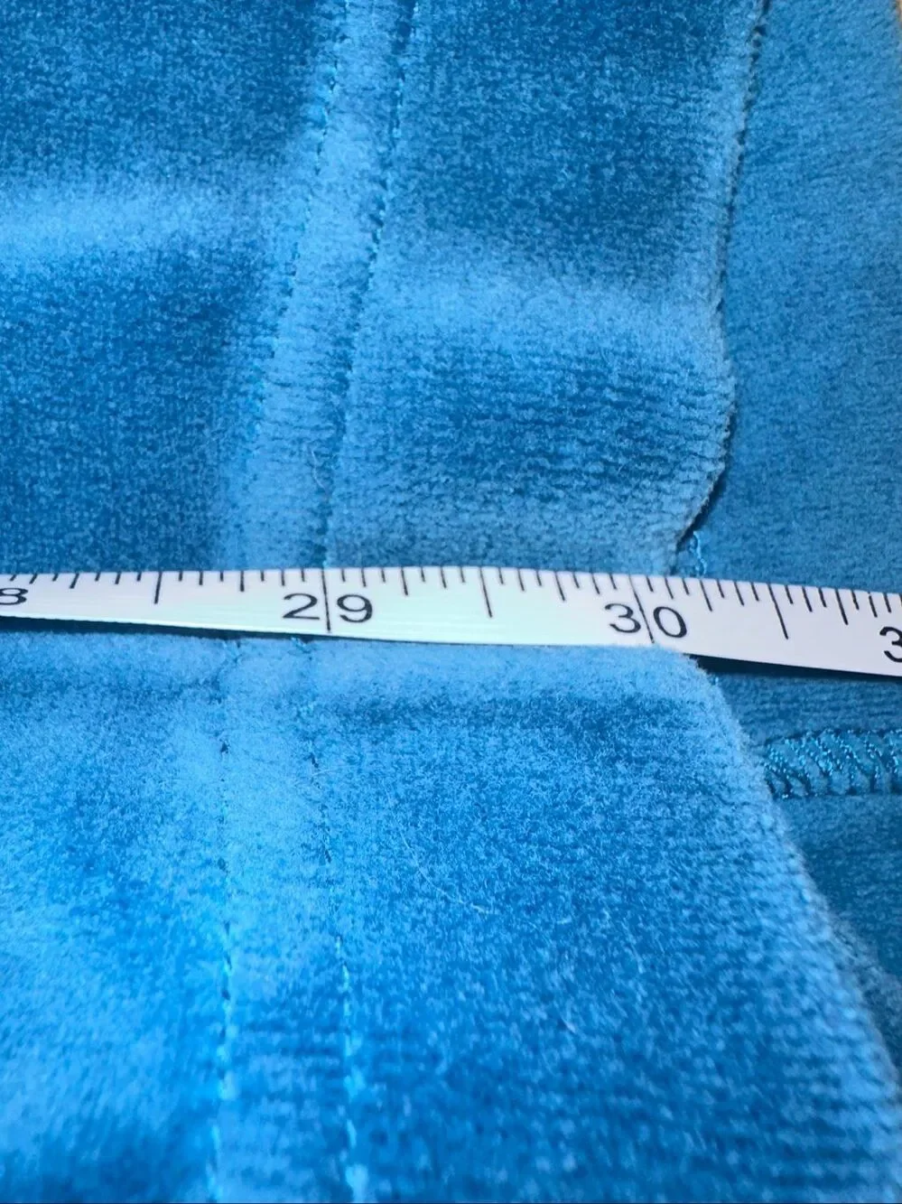 Nike Sportswear Size M Velour Wide Leg Track Pants Blue Y2K Lounge Athleisure